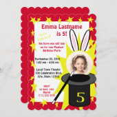 魔法ミー誕生日レッド 招待状 (正面/裏面)