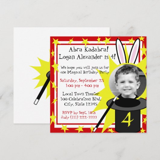 魔法ミー誕生日 招待状 (正面/裏面)