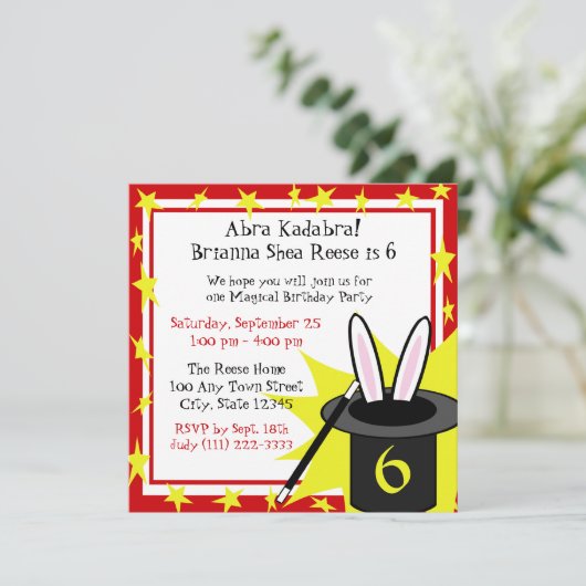 魔法ミー誕生日 招待状 (スタンド正面)