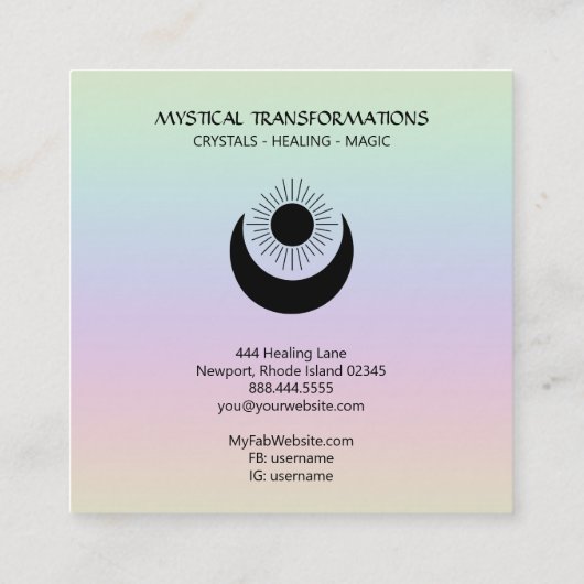 *~*魔法ムーンサンアルケミー宇宙虹 スクエア名刺 (裏面)