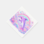 魔法モダンのイルカの赤ちゃんシャワー スタンダードカクテルナプキン (角)