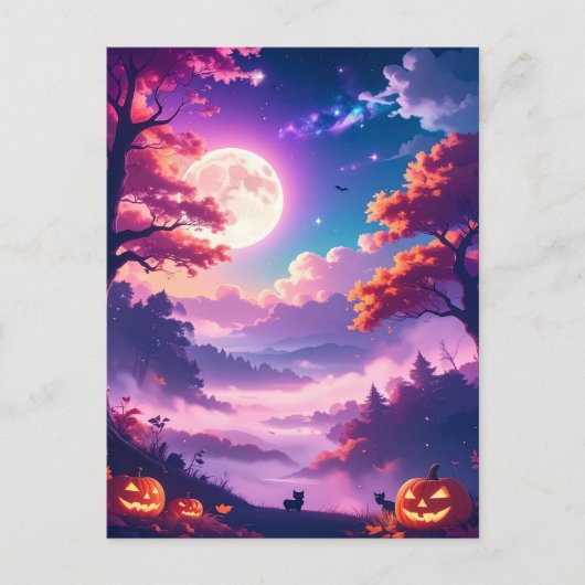 魔法モダンのハロウィン ポストカード (正面)