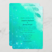 魔法モダンの海ビーチ結婚式招待状 招待状 (正面/裏面)