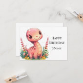 魔法モダン恐竜誕生日 カード (正面/裏面インサイチュ)