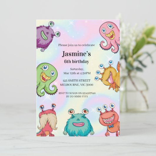 魔法モンスターズ誕生日招待状 招待状 (スタンド正面)