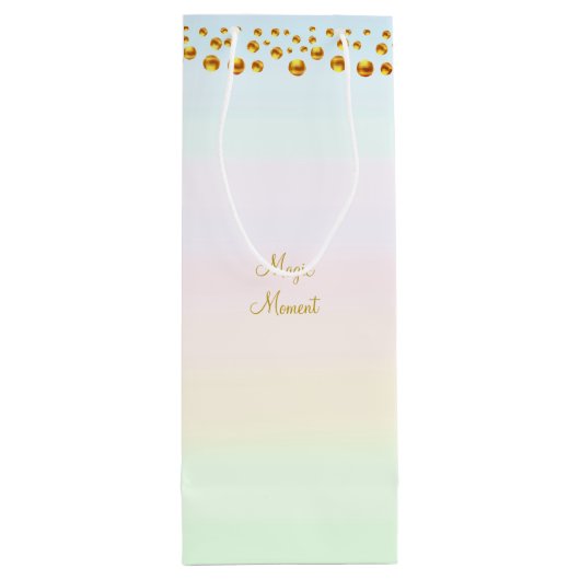 魔法モーメントと金ゴールド紙吹雪 ワインギフトバッグ (裏面)