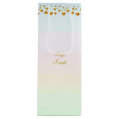 魔法モーメントと金ゴールド紙吹雪 ワインギフトバッグ (正面)