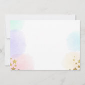 魔法ユニコーンの誕生日のサンキューカードのピンクの金ゴールド サンキューカード (裏面)