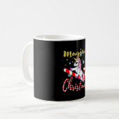 魔法ユニコーングリッター付きクリスマス コーヒーマグカップ (正面左)