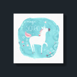 魔法ユニコーンスクワッド キャンバスプリント<br><div class="desc">魔法ユニコーン分隊III by June Erica Vess.水色のパステルの背景を持つユニコーン。</div>