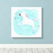 魔法ユニコーンスクワッド – 願いを叶える キャンバスプリント (インサイチュ (ウッドフロア))