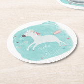 魔法ユニコーンスクワッド – 願いを叶える ラウンドペーパーコースター (アングル)