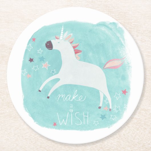 魔法ユニコーンスクワッド – 願いを叶える ラウンドペーパーコースター (正面)