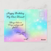 魔法ユニコーンパンダの虹の背景 ポストカード (裏面)