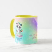 魔法ユニコーンパンダの虹の背景 マグカップ (正面左)