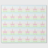 魔法ユニコーンフラワーズ&スターズ ラッピングペーパー (フラット)