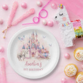 魔法ユニコーンプリンセス城誕生日紙プレート ペーパープレート (パーティー)
