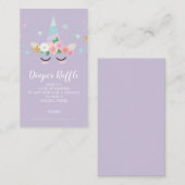 魔法ユニコーンベビーシャワーおむつラッフルチケット エンクロージャーカード (正面/裏面)