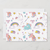 魔法ユニコーン子供の誕生日招待状招待状 招待状 (裏面)