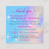 魔法ユニコーン感謝していユー スクエア名刺 (裏面)