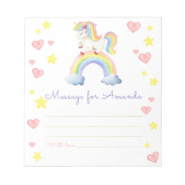 魔法ユニコーン誕生日タイムカプセルメッセージ ノートパッド