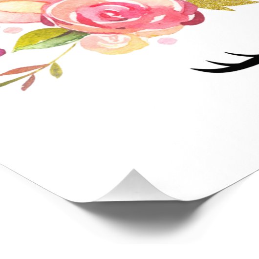 魔法ユニコーン,かわいいユニコーン,女の子子供部屋,ピンク フォトプリント (角)