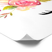 魔法ユニコーン，かわいいユニコーン，女の子子供部屋，ピンク ポスター (角)