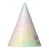 魔法ユニコーン，花と星 パーティーハット (左)
