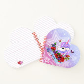 魔法ユニコーン,花と蝶カスタムハート ノートブック (内部)