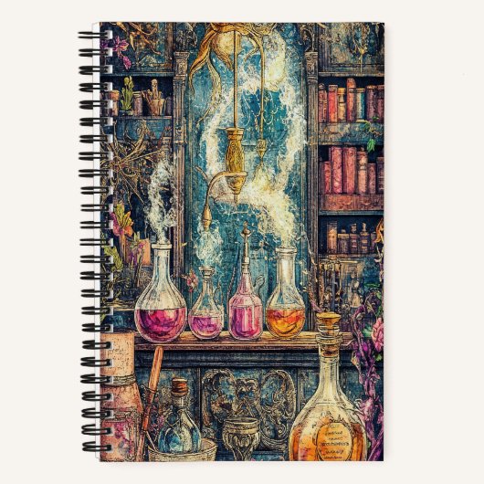 魔法ラボ5.5インチx 8.5インチスパイラルノートパソコン ノートブック (正面)