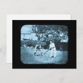 魔法ランタンスライドクリケットプレイヤーシアン ポストカード (正面/裏面)