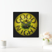 魔法ランタンスライドグッドナイトヴィンテージ スクエア壁時計 (ホーム)