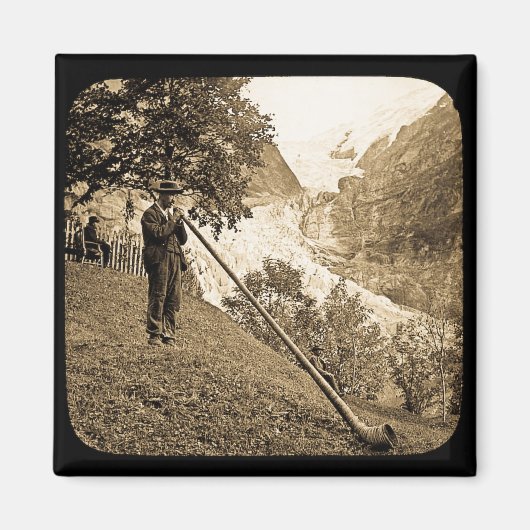 魔法ランタンスライドスイスアルプスホルンブロア マグネット (正面)