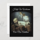 魔法ランタン富の愛の新生児歓迎 案内ポストカード (正面/裏面)