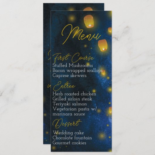 魔法ランタン結婚のメニュー 招待状 (正面/裏面)