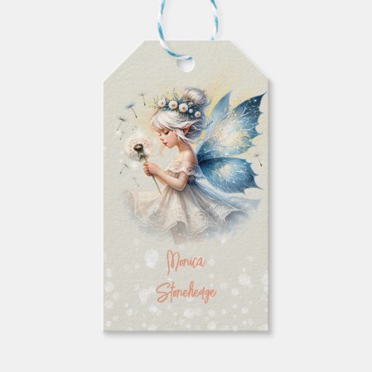 魔法リトルフェアリーシルエット子供の誕生日 ギフトタグ (正面)
