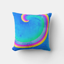 魔法レインボーウェーブカールブルークッション クッション