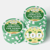 魔法レインボーラッキーシャムロックポットの金ゴールド誕生日 ポーカーチップ (積み重ね)