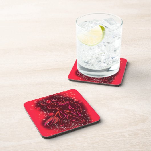 魔法レッドネオンブルランニングズアメージング星月夜 コースター (右側)