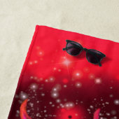 魔法レッドネオンブルランニングズアメージング星月夜 ビーチタオル (インサイチュ)