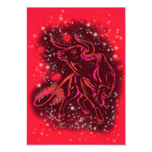 魔法レッドネオンブルランニングズアメージング星月夜 フォトプリント            (正面)