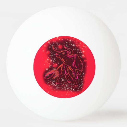 魔法レッドネオンブルランニングズアメージング星月夜 卓球ボール (正面)