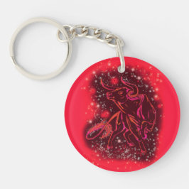 魔法レッドネオンランニングブルズアットスターリーナイト キーホルダー