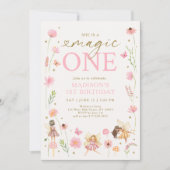 魔法ワンフローラフェアリーガーデン誕生日 招待状 (正面)