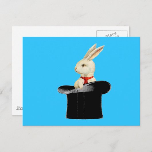 魔法ヴィンテージトップハットウサギ ポストカード (正面/裏面)