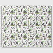 魔法不気味の魔女パターン ラッピングペーパー (フラット)