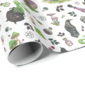 魔法不気味の魔女パターン ラッピングペーパー (ロールコーナー)