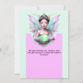 魔法中国のの妖精の王女のガラスのボガーリーール 招待状 (裏面)