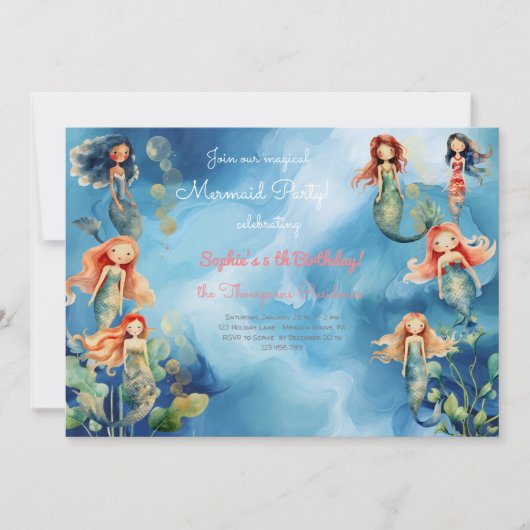 魔法人魚の誕生日 招待状 (正面)
