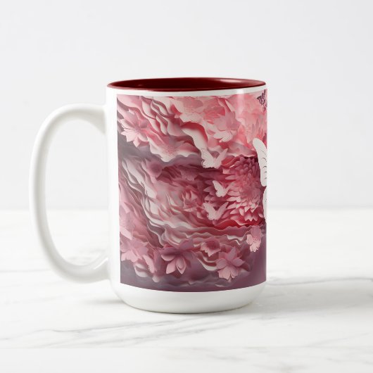 魔法体験： 3Dバタフライコーヒーマグ ツートーンマグカップ (左)